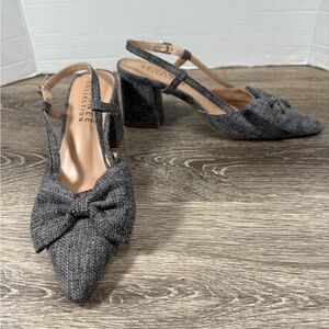 Journee Collection Shoes Women's 7 Gray Tailynn Pump 2.5" Block Heel Pointed Toe